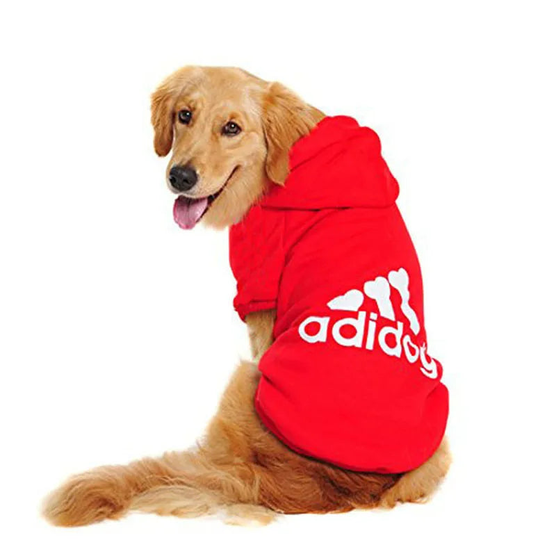 Autumn Winter Dog Clothes Adidog Dog Hoodies for Medium Large & Extra Large Dogs, Pet Fleece Lined Sweatshirt Coat Sport Apparel