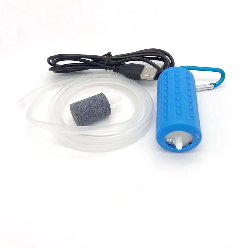 New Aquarium Mini USB Oxygen Air Pump With Stone Accessories Check Valve Mute Hose Energy Saving Supplies Fish Tank Accessories