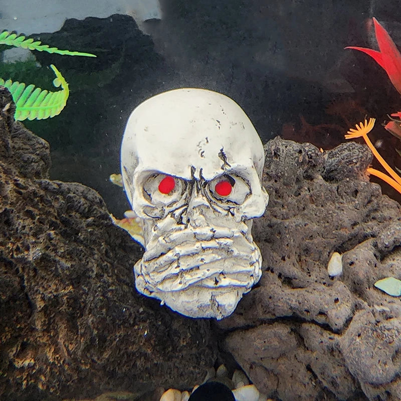 Resin Aquarium Ornaments Decoration Simulated Character Skull Decoration For Fish Tank Ornament Aquatic Pet Supplies Decorations