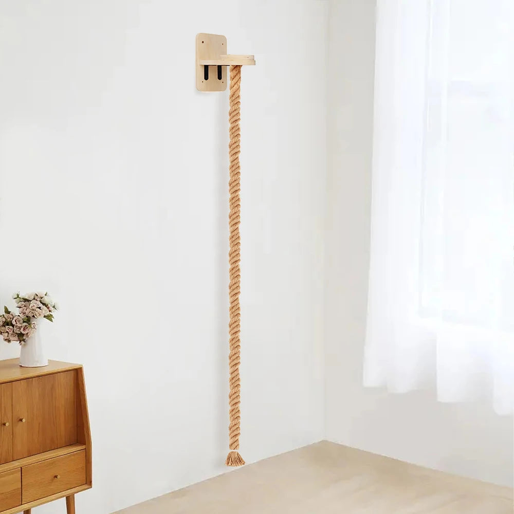 Cat Tree Wall Mounted Climbing Shelves Wooden Platform and Hammock with Cat Step Ladder and Cat Bridge for Kitten Perch Sleeping