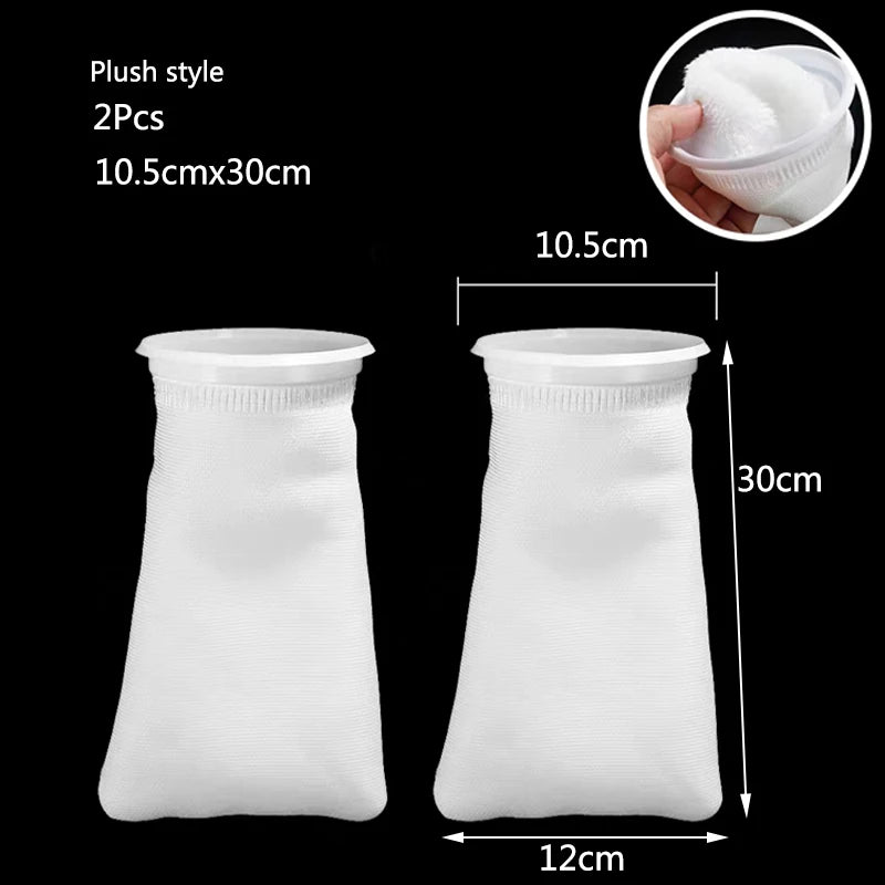 Aquarium Filter Bag with Frame Washable Reusable Mesh Foam Carpet Sock Drawstring Bag for Fish Marine Filtration System