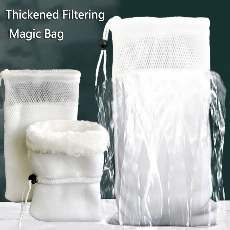 Thickening Encryption Aquarium Filter Reuse Wash Filter Magical Blanket Bag Pad Biochemical Biological Filtration Clean for Fish