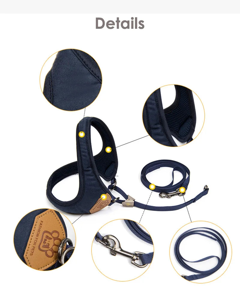 Durable Pet Dog Accessories Chest Traction Harness Leash Set Rope Cat Type Herringbone Husky Small Medium Puppy York Travel Kit