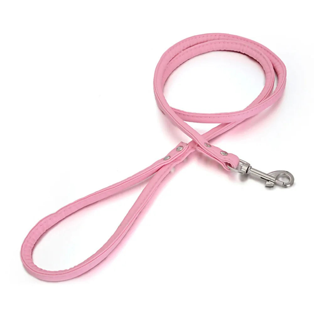 Pet Products Round Colorful PU Rolled Dog Walking Leashes for Small Medium Breeds Dogs Puppy Chain Lead Training Walking Leash