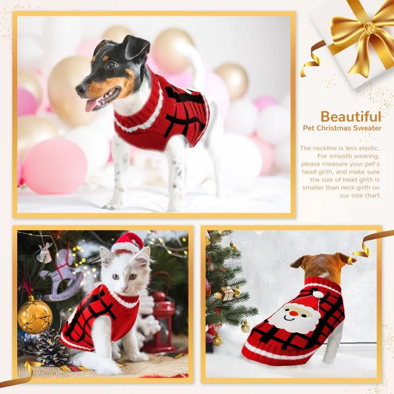 Striped Dog Sweater Dress Winter Knitted Pet Dog Skirt Puppy Coat Dog Warm Clothes Labrador Jacket Costume for Small Large Dogs