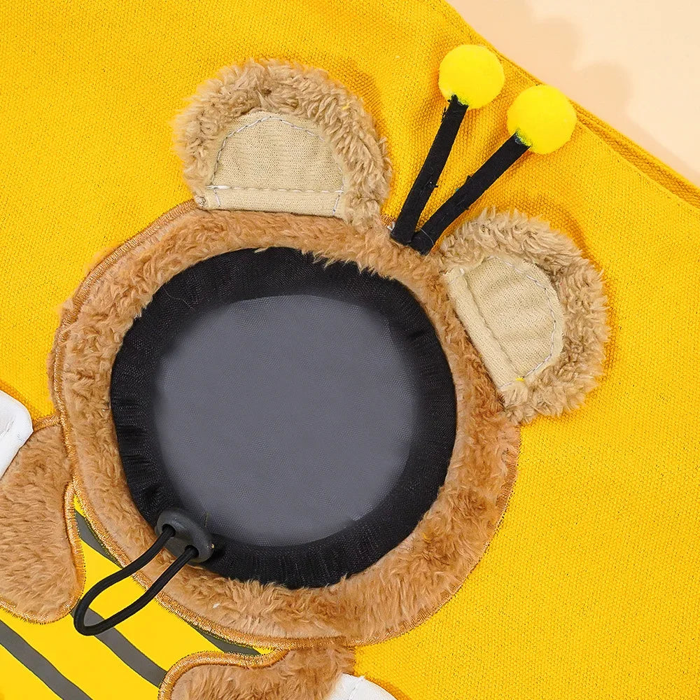 Pet Canvas Shoulder Bag Bee Rabbit Dinosaur Shape Cute Cat Carrier Portable Shoulder Carrying Bag Chest Cat Bag Outdoor Cat Tote