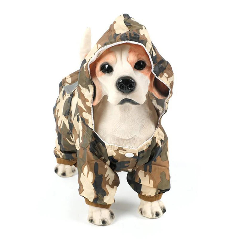 Dogs Raincoat Adjustable Puppy Dog Raincoat Waterproof 4 Legs Raincoat for Small Dogs Outdoor Pet Poncho with Reflective Strap