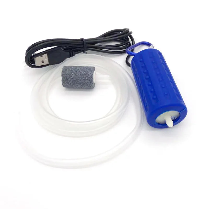 New Aquarium Mini USB Oxygen Air Pump With Stone Accessories Check Valve Mute Hose Energy Saving Supplies Fish Tank Accessories
