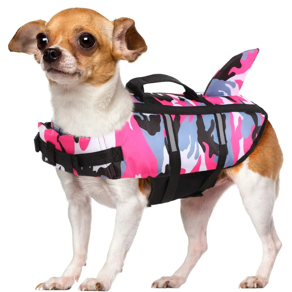 Dog Life Jacket Lightweight Adjustable High Visibility Dog Life Vest for Swimming High Flotation Reflective Life Jacket for Dogs