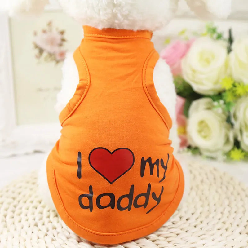 Cute Paw Printed Heart Love Design Small Dog Vest Clothes Summer Spring TShirts For Dogs Costume Puppy Dog Accessories Chihuahua