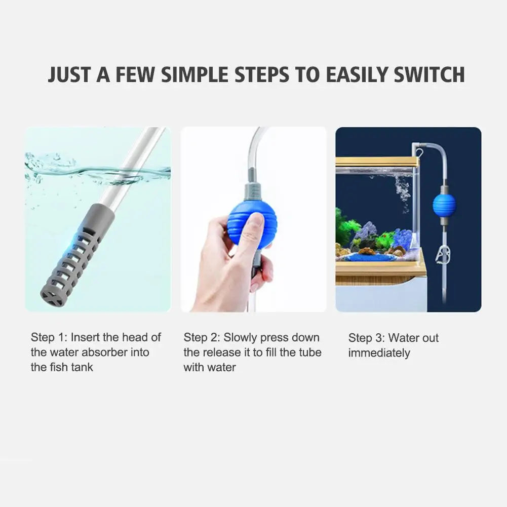 Fish Tank Water Changer Aquarium Siphon Vacuum Gravel Manure Suction Change Pipe Cleaning Kit Water Sand Tool Sand Cleaning K2X7