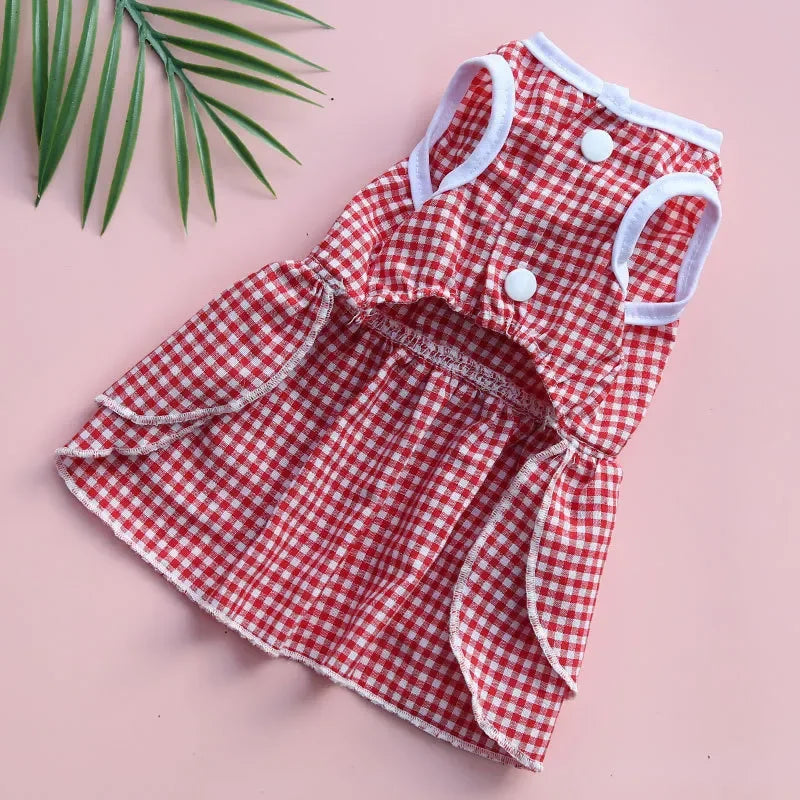 2024 New Crystal Bowknot Lovely Dog Skirt Pet Cloth Summer Cool Breathable Butterfly Dog Dress Clothing For Small Medium Dogs