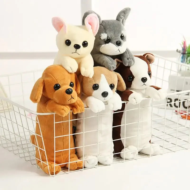 1PC Estuche de lápices de felpa suave para niños y niñas, bolsa de bolígrafos de simulación , lindo perro, papelería escolar