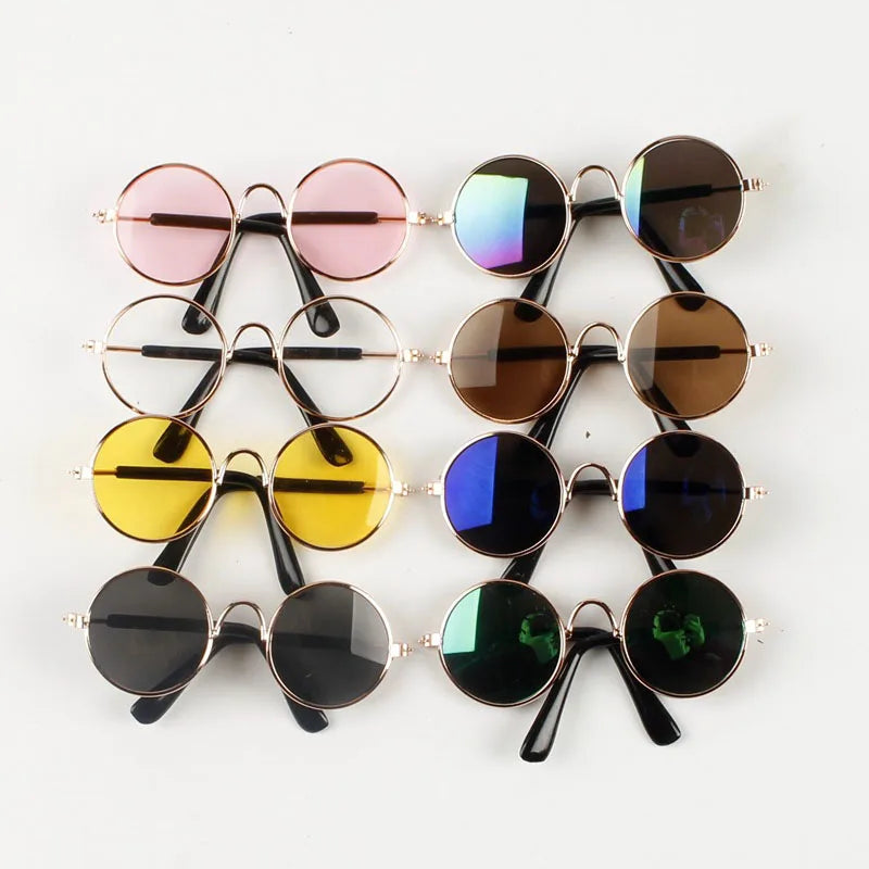 Anti-slip Cat Sunglasses Pet Accessories Small Dog Sun Glasses Classic Retro Circular Glasses for Kitten Photos Props Cosplay