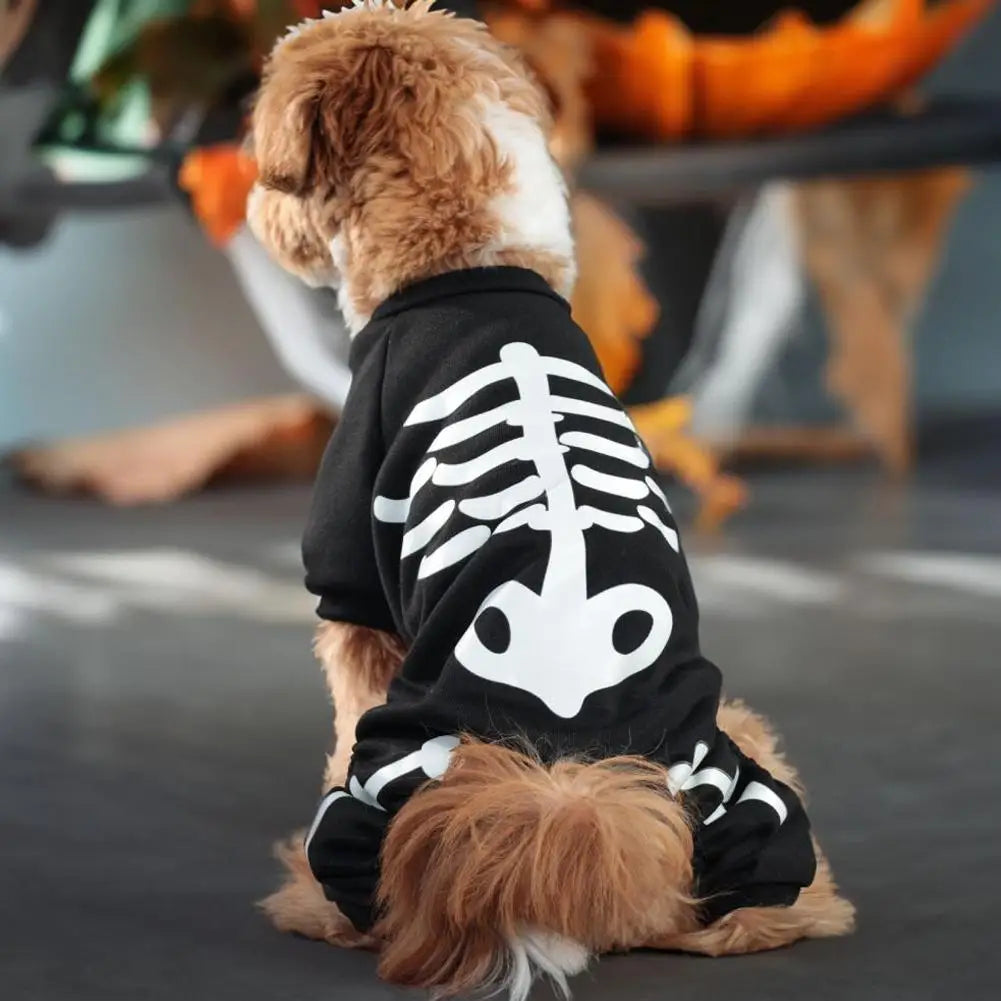 Halloween Dog Costumes For Large And Extra Large Dogs Skeleton Costume Jumpsuit Coat Pet Halloween Costumes Outfits Apparel J9F6