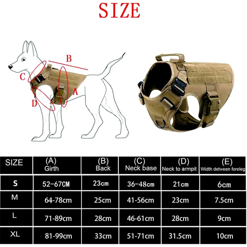 K9 Tactical Military Vest Pet German Shepherd Golden Retriever Tactical Training Dog Harness and Leash Set For All Breeds Dogs