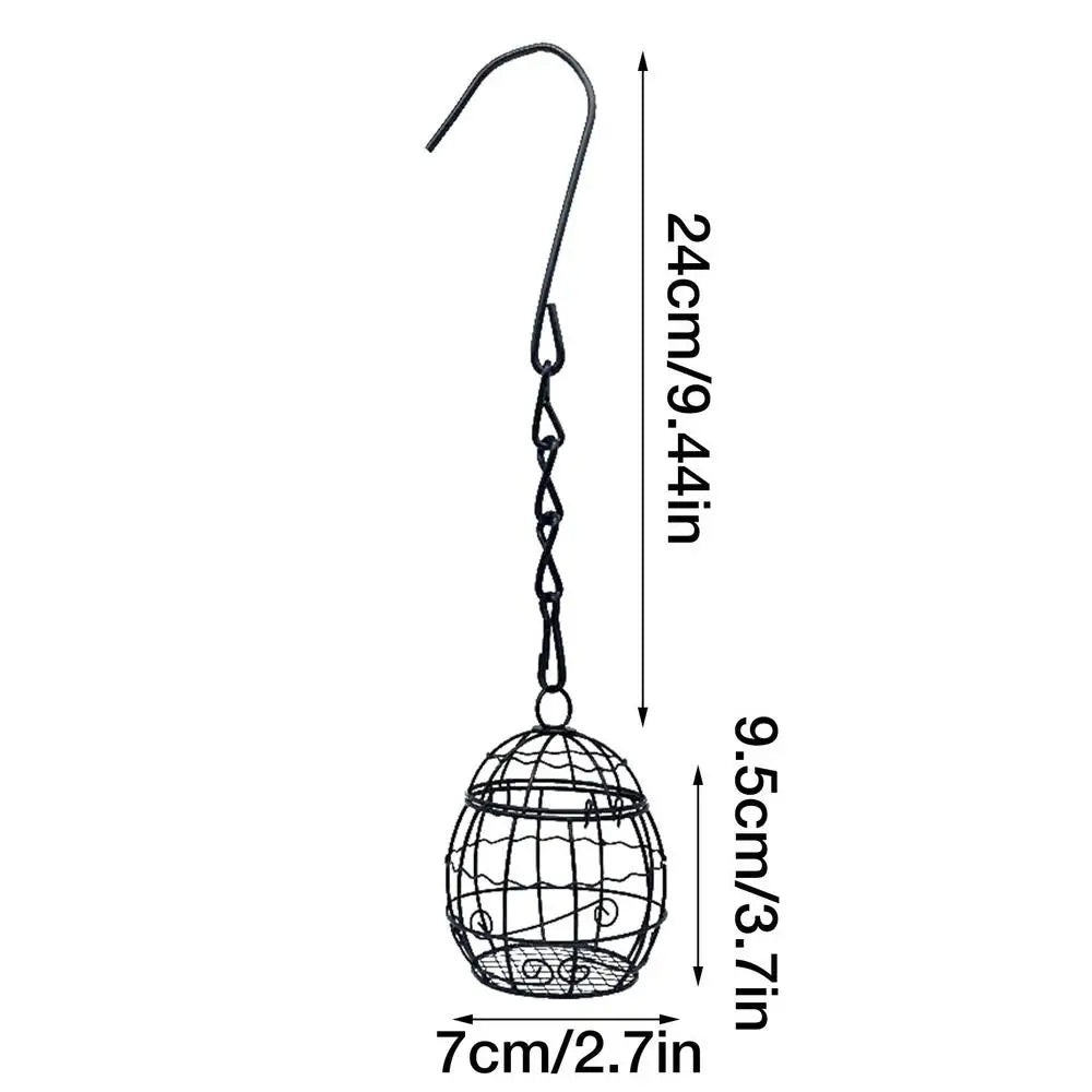 Hanging Bird Feeder Metal Hanging Bird Cage Bird Feeder Squirrel Proof Wild Bird Feeders For Outside Garden Patio Lawn Window