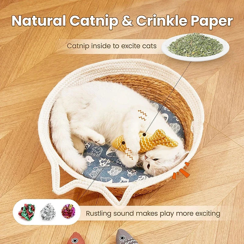 Cat Toy Catnip Fish Pet Chew Bite Toys For Cats Funny Interactive Soft Simulation Fish Kitten Training Playing Toy Cat Supplies