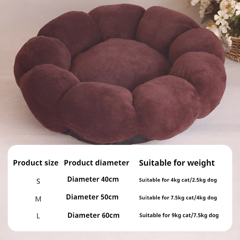 Cat Beds Petal Shaped Winter Warm Sleeping Cat Nest Soft Plush Pet Bed Dog Basket Cushion Cat Bed Cat Cushion Animal Sleeping