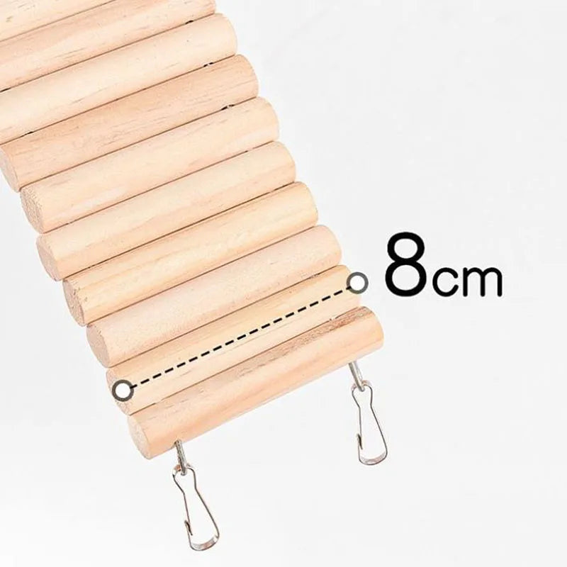 Smooth Wooden Hamster Ladder Climbing Ropeway Hamster Toy Pet Training Round Boardwalk Parrot Boardwalk Parrot Toy Bird Supplies