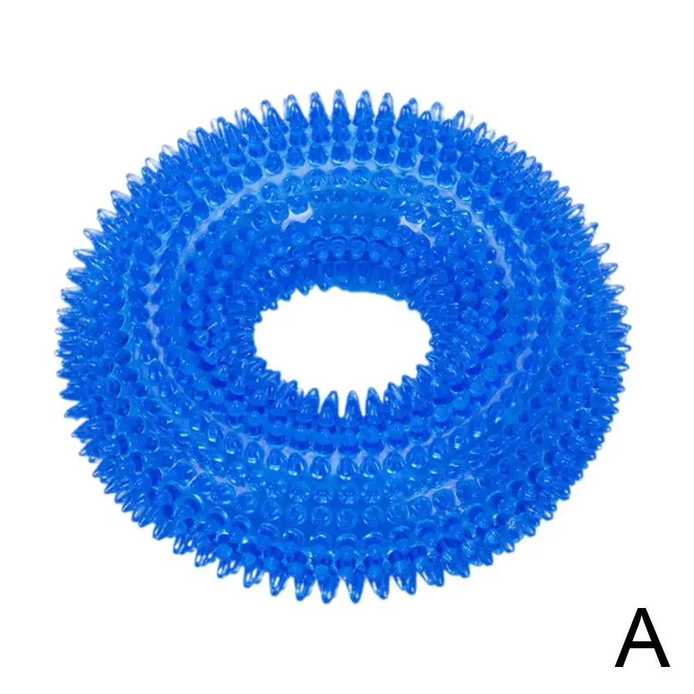 Pet Teething Sound Toy TPR Bite-resistant Raised Texture Teeth Design Spherical Safe Harmless Health Promotes Cleans Oral H0F7