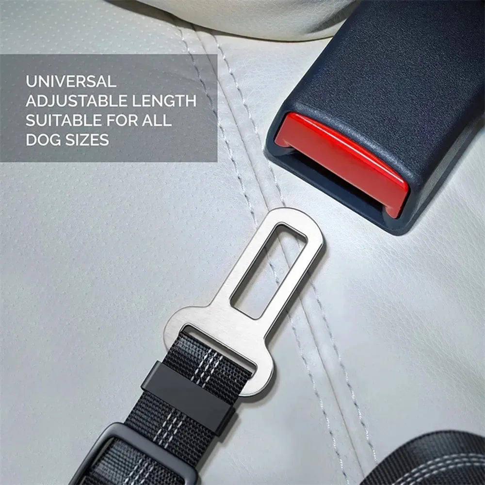 Adjustable Dog Seatbelt for Small Medium Large Dogs with Elastic Shock Absorbing Bungee Buffer Reflective Safety Dog Car Harness