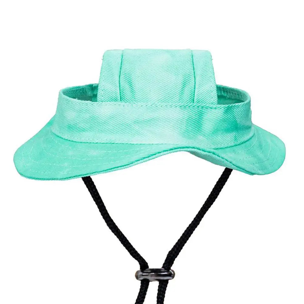 Dog And Cat Sun Hat Anti-strangle Hat Anti-fall Exposed Ears Adjustable Rope Buckle Bucket Hat Pet Supplies Colorful Large Size