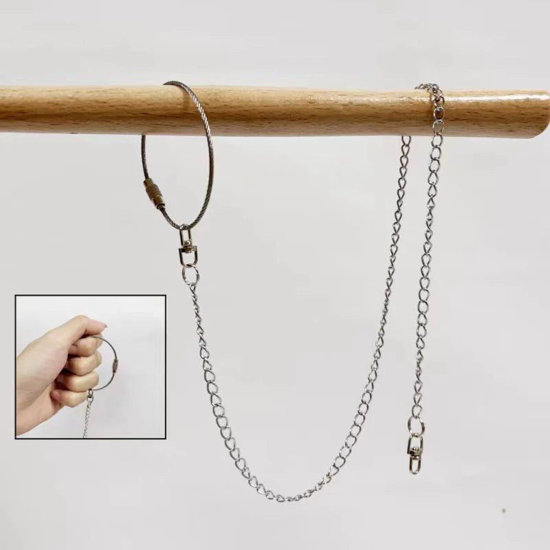 Stainless Steel Bird foot Chain Parrot Anti-flying Traction Rope Bird Feet Bracelet Alloy Foot Ring Pet Bird Training Leash