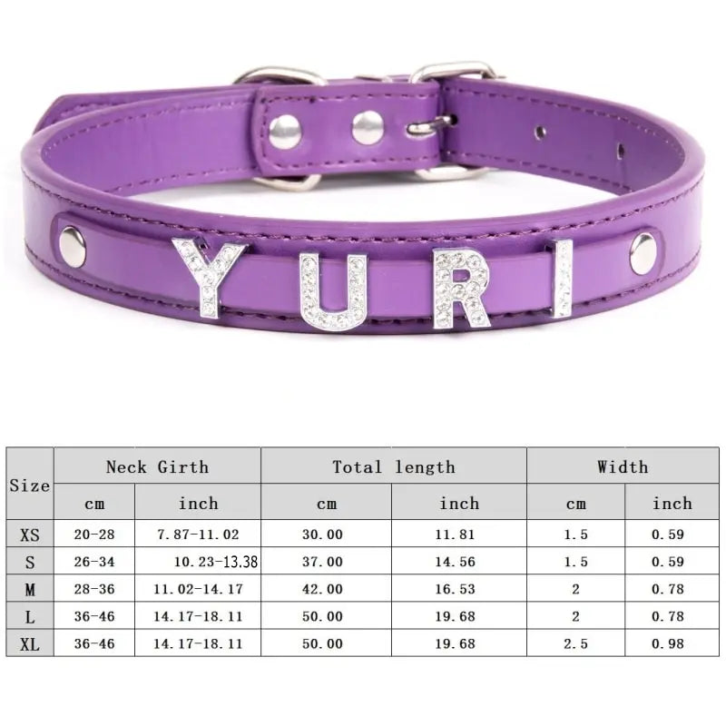Custom Cat Dog Collar Personalized Rhinestone Puppy Collars Adjustable Letter Crown Charm Name Dog Necklace Chihuahua Id Collar