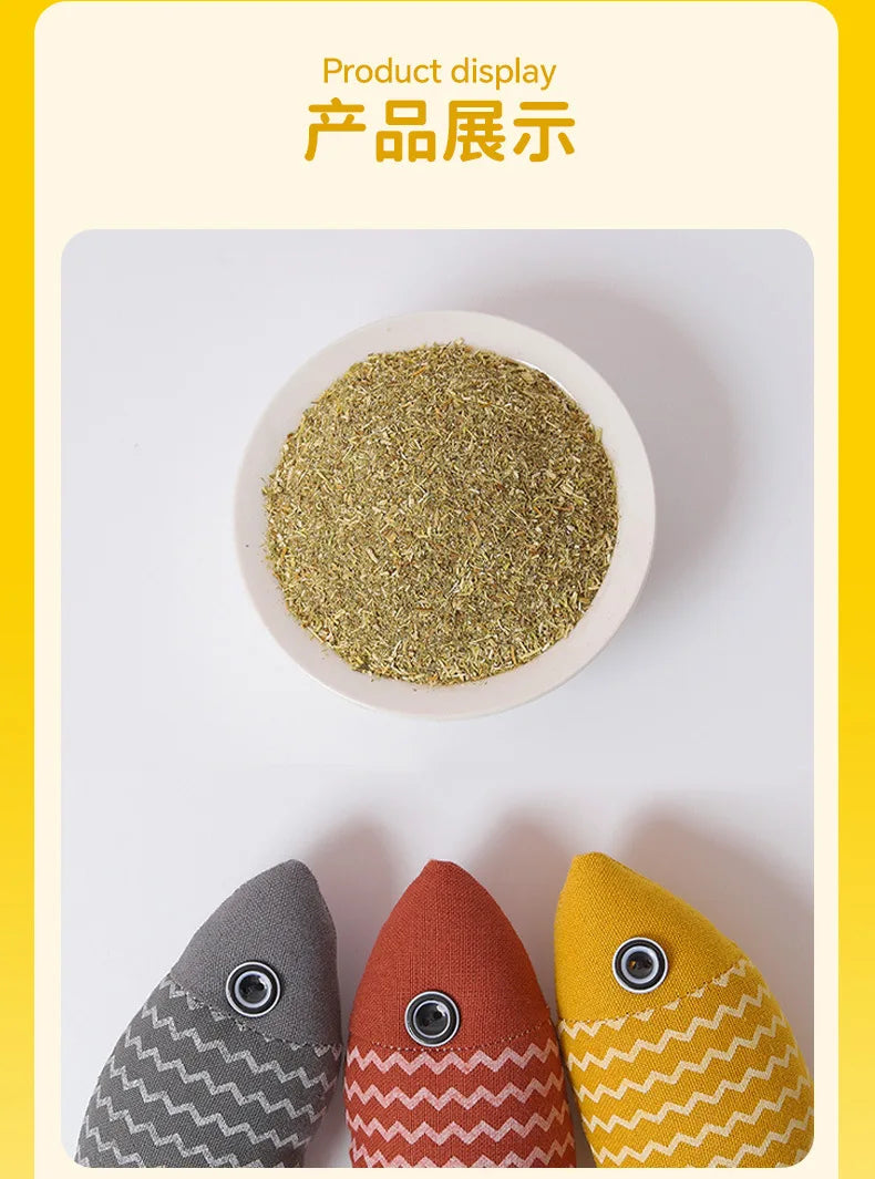 Teeth Grinding Catnip Toys Funny Interactive Plush Cat Toy Pet Kitten Chewing Vocal Toy Fish Bite Cat mint For Cats