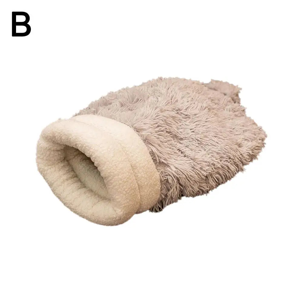 Cozy Plush Cat Bed Winter Warm Sleeping Bag for Cats Small Dogs Soft and Comfortable Kitten Tunnel Nest with Cat Accessorie Z4X0