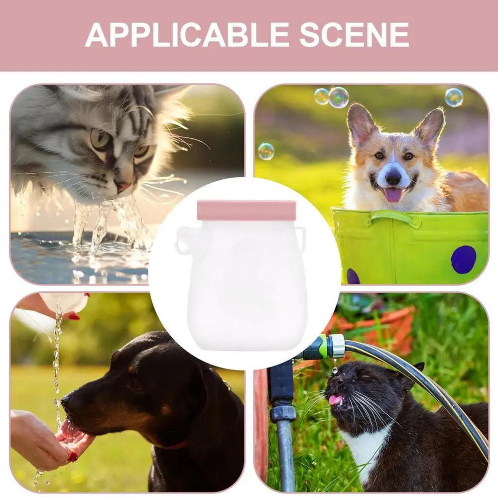320ml Portable Dog Drinking Feeder Leak Proof Pet Silicone Water Pouches Pet Water Supplies for Dogs Cats Hiking Camping