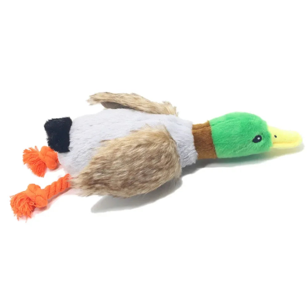Durable Plush Duck Dog Toy for Aggressive Chewers Pet Mallard Duck Dog Toy Squeaky Plush Puppy Toy for Small Medium Large Dogs