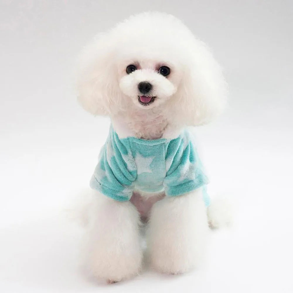 Soft Dog Pajamas Pjs Small Dogs Sweater Warm Doggy Winter Clothes Puppy Jumpsuit Flannel Onesie for Chihuahua Pet Cat Clothing