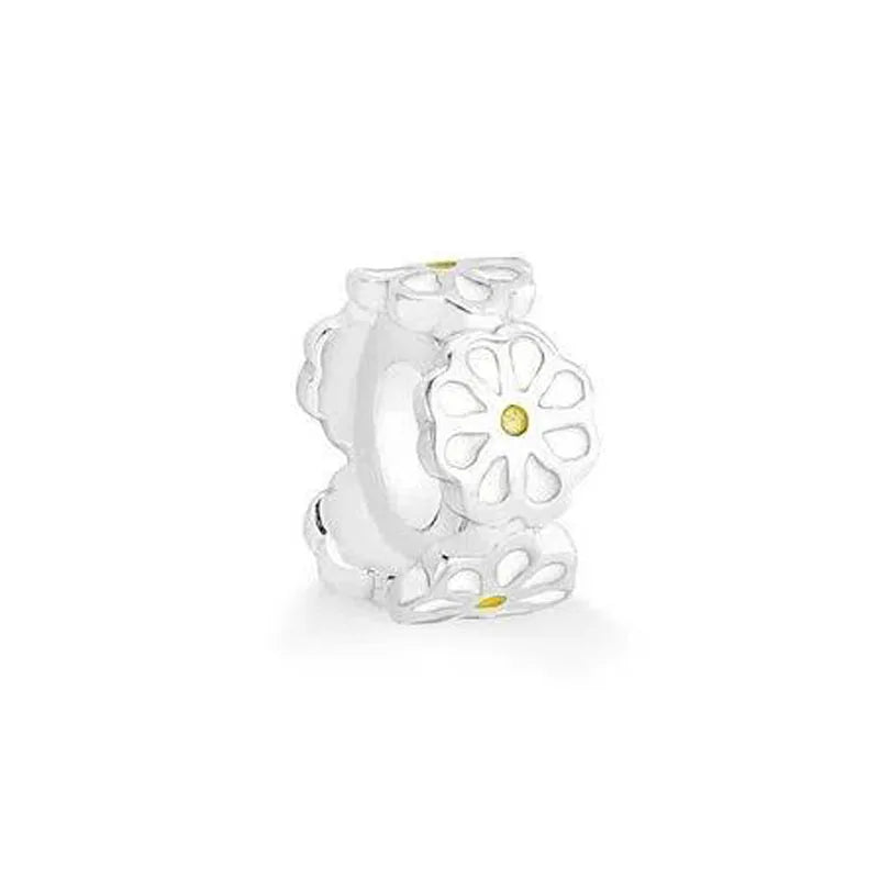 2024 New Spring Blue Flower Bird Pendant Diy Bead Fit European Bracelet 925 Sterling Silver Jewelry Accessories