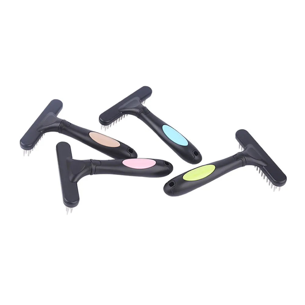Dog Rake Deshedding Dematting Brush Comb Undercoat Rake for Dogs Cats Short Long Hair Pet Brushes Shedding with Double Row Pins