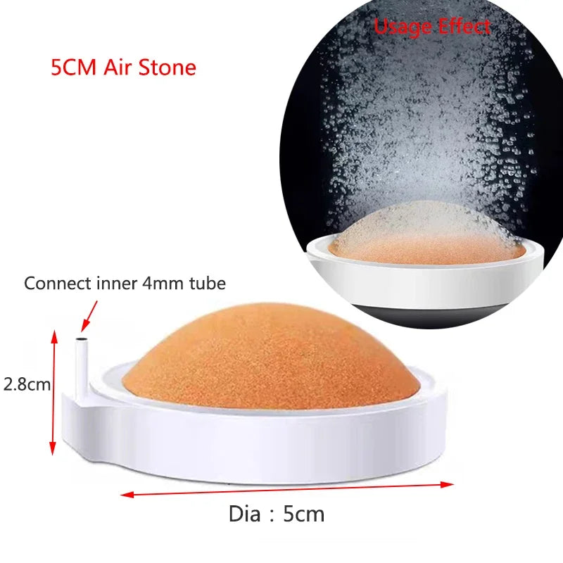 1Pcs 40/50mm Fish Tank Aquarium Air Stone Oxygen Aerator Increasing Air Bubble Pond Pump Hydroponic Oxygen Accessories Orange
