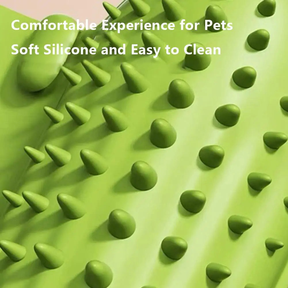 Dog Cat Hair Removal Comb Pet Massage Brush Self Cleaning Grooming Scratch Tool Cat Soft Rubbing Brush Combs Chair Wall Sil H4R0