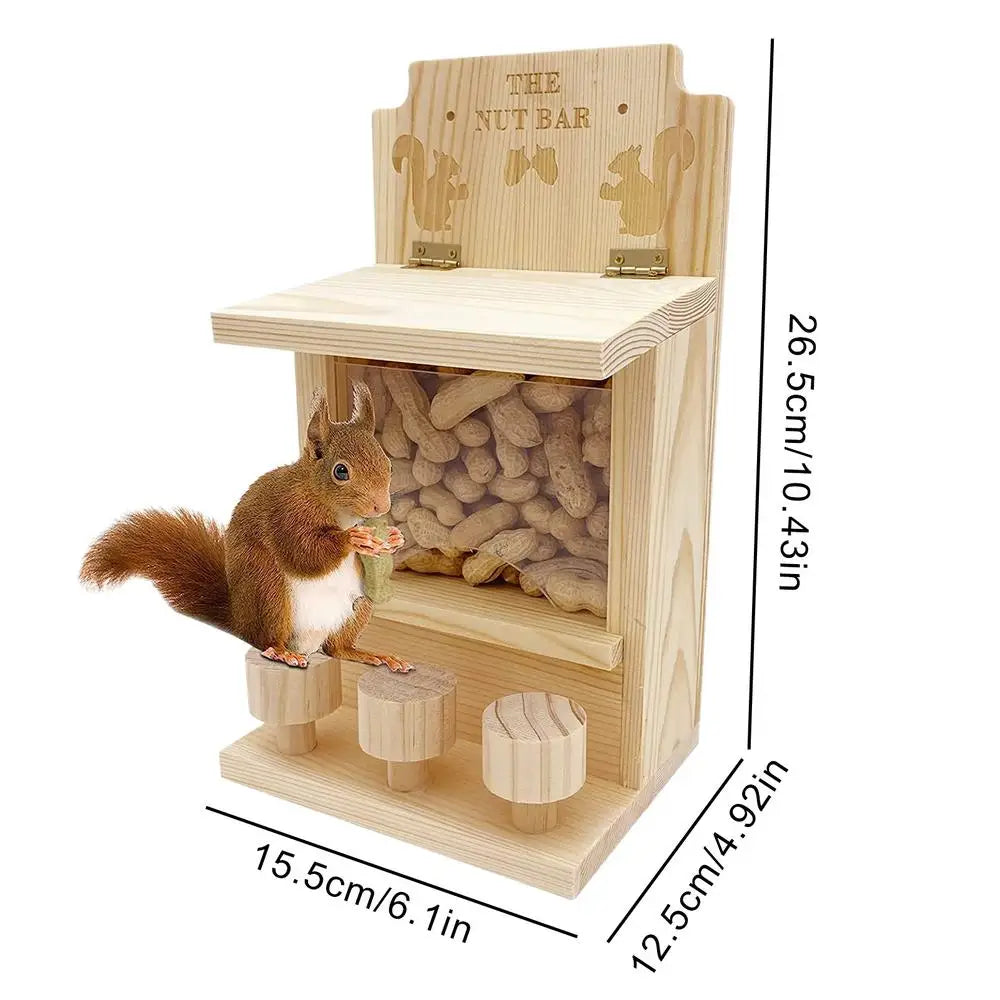 Squirrel Feeders for Outside Wooden Small Pet Window Feeder Nut Bar Feeders Multipurpose Chipmunk Feeder Squirrel Snacker