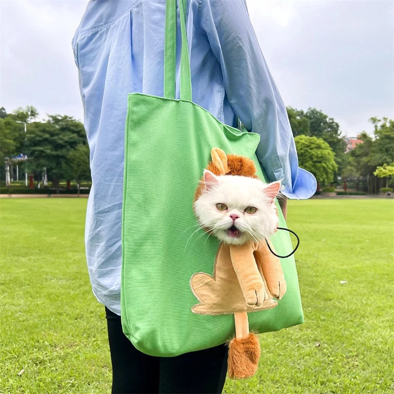 Outdoor Walking Pet Bag for Chihuahua Cartoon Animal Funny Medium Dog Accessories Travel Protective Adjustable Hole Handbags