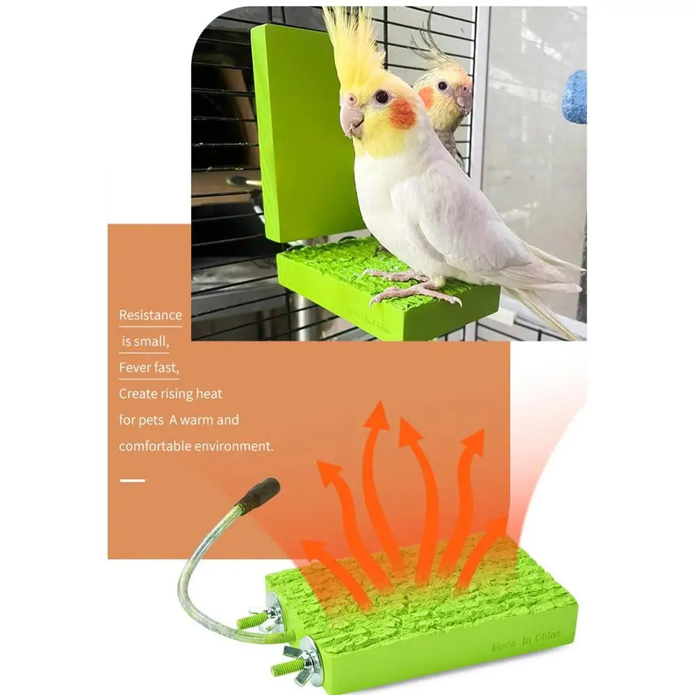 5W Bird Perches Heating Bird Perch Platform Safe Bird Perch Standing Warmer Pet Heated Toy For Birds Parrot Hamsters Chinchillas