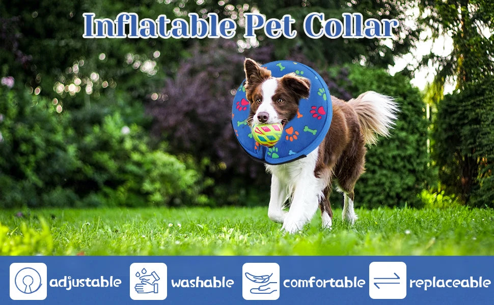 Protect Inflatable Dog Collar After Surgery Recovery Pet Collar for Small Medium Large Dogs Soft Dog Elizabeth Cone Collar
