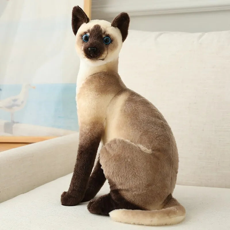 Stuffed Siame Cats Plush Toy 20/25cm Simulation American Shorthair Cute Cat Pet Toys Lifelike Home Decor Birthday Gift
