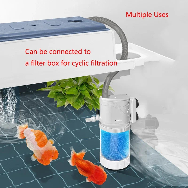 Internal Aquarium Filter Pump Fish Tank Submersible Silent Air Oxygen Aerator Internal Water Pump Aquarium Air Pump Wave 5-in-1