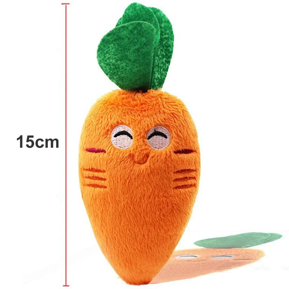 Puppy Dog Plush Squeaky Toy for Small Medium Dogs Cute Bone Carrot Toy for Aggressive Chewers Pet Cat Products Puppy Accessories