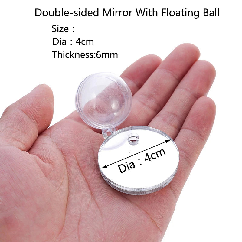 Acrylic Aquarium Betta Mirror Fish Tank Floating Round Mirror For Fish Betta Flowerhorn Cichlid Training 4cm/5cm/6cm/7cm/8cm/9cm