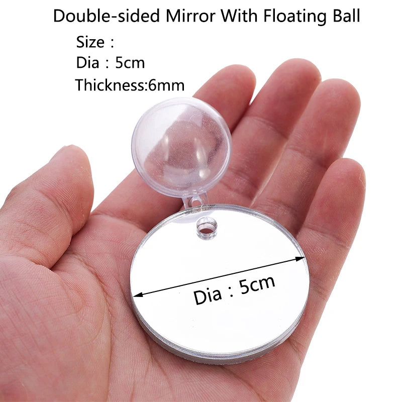 Acrylic Aquarium Betta Mirror Fish Tank Floating Round Mirror For Fish Betta Flowerhorn Cichlid Training 4cm/5cm/6cm/7cm/8cm/9cm
