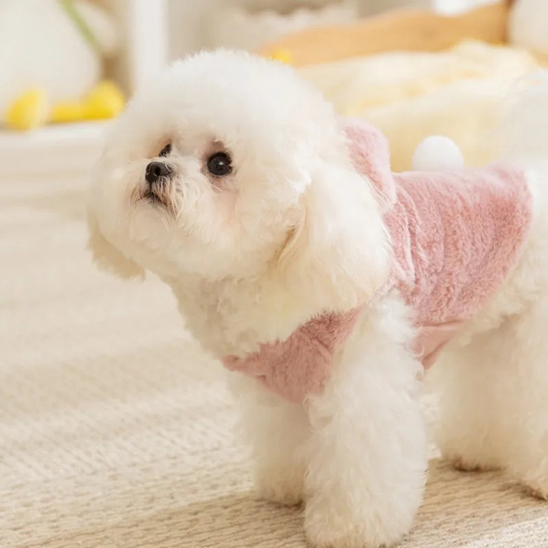 Dog Fleece Coat Cute Bear Winter Dog Jacket Outdoor Warm Clothes for Small Dogs Chihuahua French Bulldog Bichon Thicken Apparels