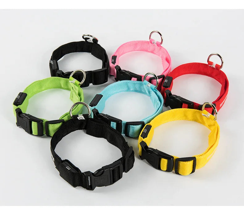 Light Up Dog Collar, Glow LED Dog Collar Flashing Night Walking Collar Waterproof for Small Medium Large Dogs