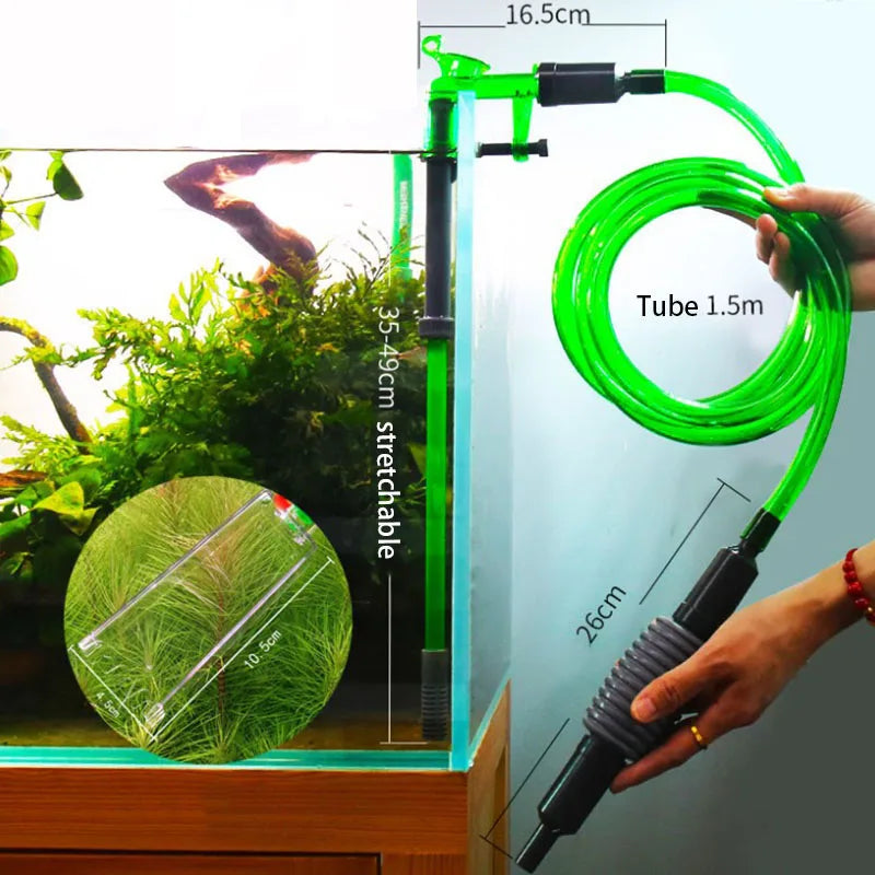 Fast Aquarium Water Changer Fish Tank Siphon Water Change Cleaning Filter Water Changing Pump Sand Hose Tube High Quality